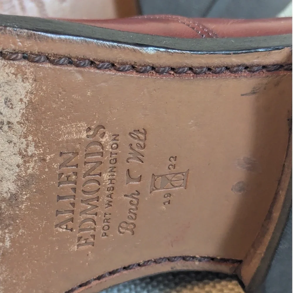 Allen Edmonds Carlyle Oxford Brown Leather Toe Dress Shoes Mens 9 E